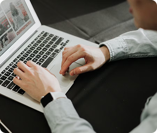 Team working on laptop